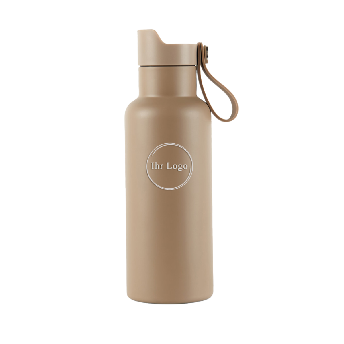 Thermosflasche mit Knopfdruck-Funktion | Beige