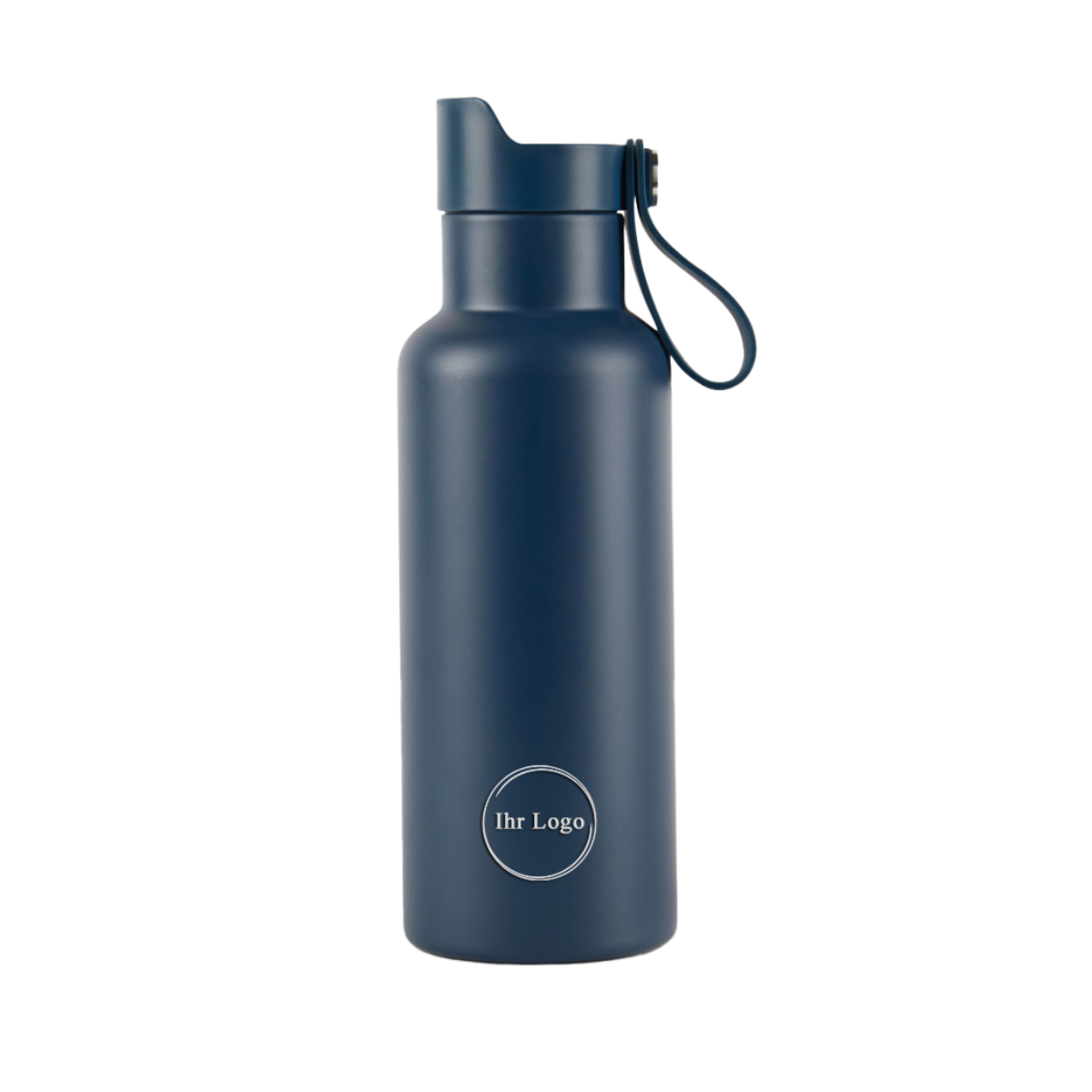 Thermosflasche mit Knopfdruck-Funktion | Blau