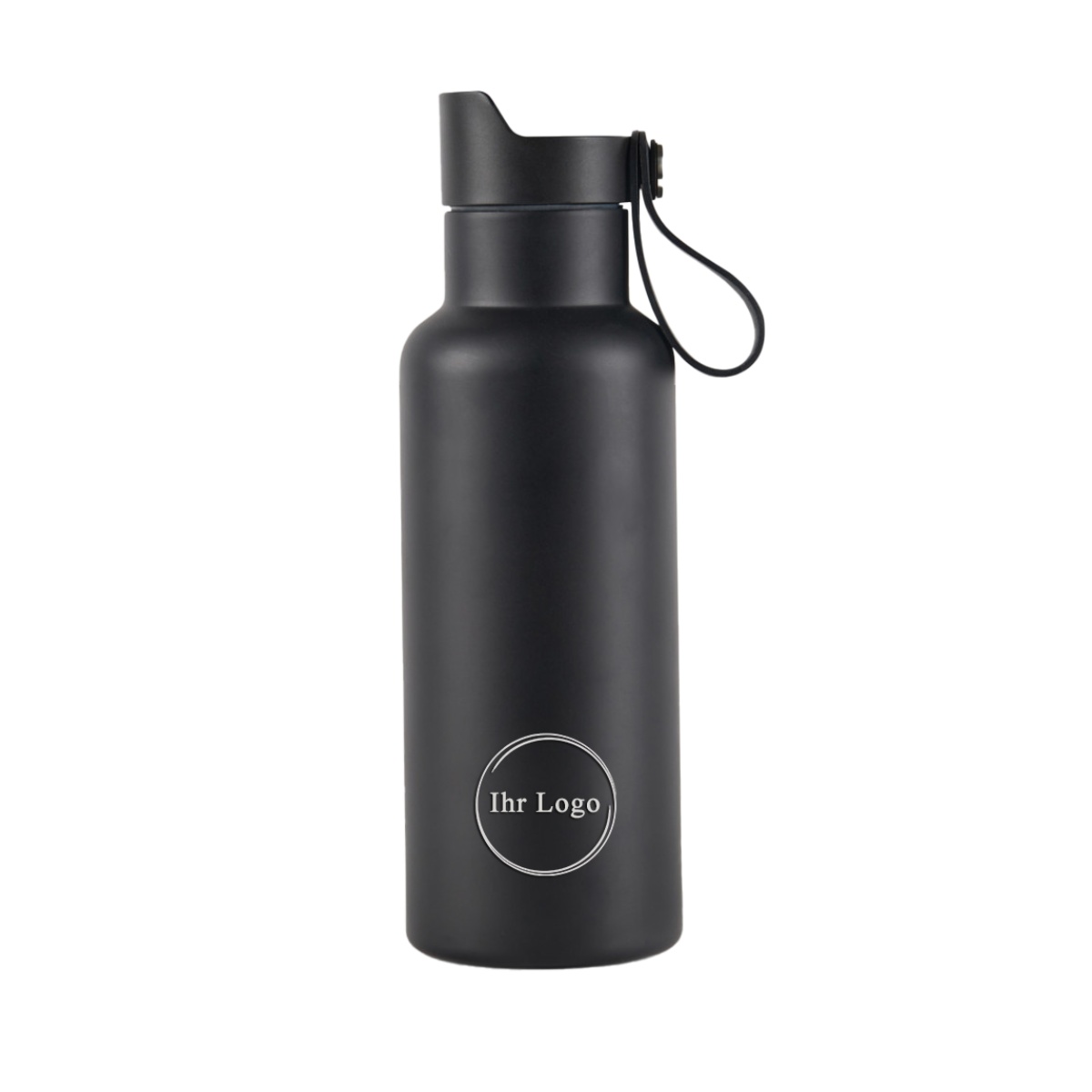 Thermosflasche mit Knopfdruck-Funktion | Schwarz